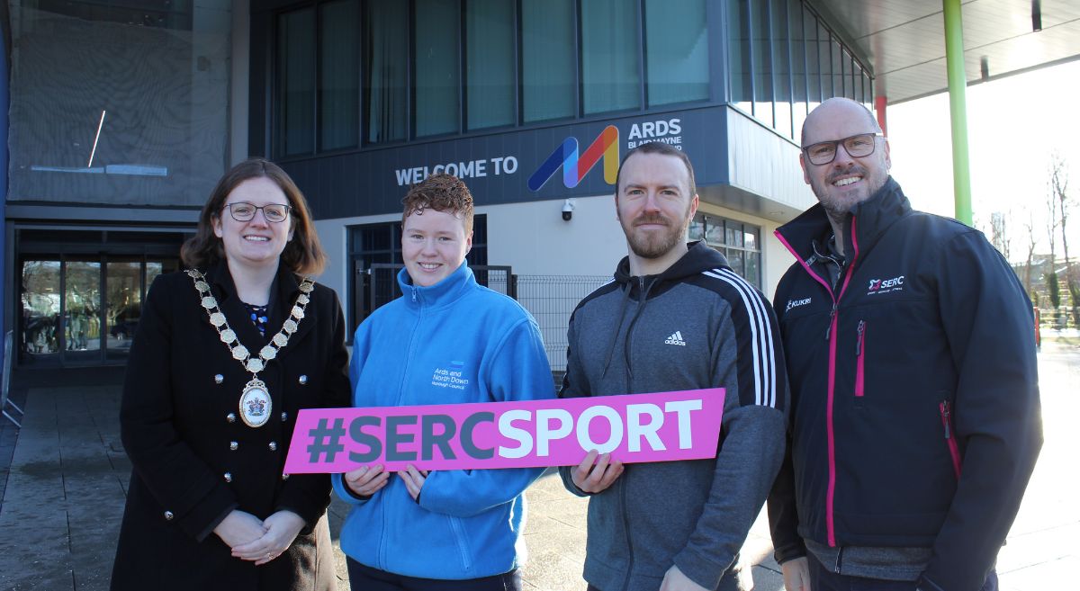 Mayor of Ards & North Down, Councillor Jennifer Gilmore, Scarlett Jenkins, Curtis Sinclair,Phillip McKelvey, 